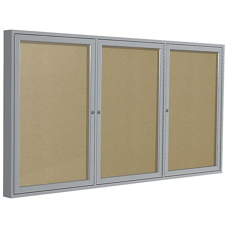 Ghent Vinyl Enclosed Bulletin Board, Satin Frame, 4'H x 8'W (PA34896VX-181) image 1