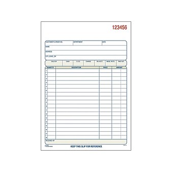 Adams 2-Part Carbonless Sales Orders, 8.44"L x 5.56"W, 50 Sets/Book (DC5805)