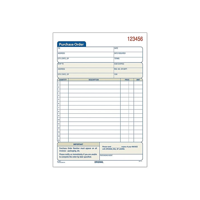 Adams 2-Part Carbonless Purchase Requisitions, 8.44