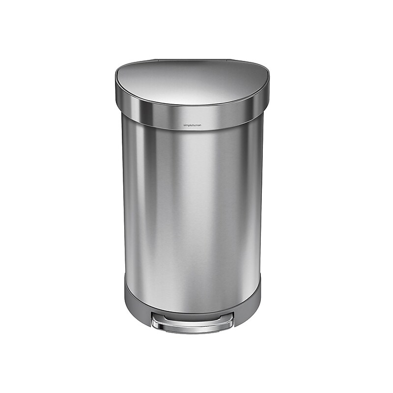 simplehuman Indoor Step Trash Can, Brushed Stainless Steel, 12 Gal. (CW2030) image 1