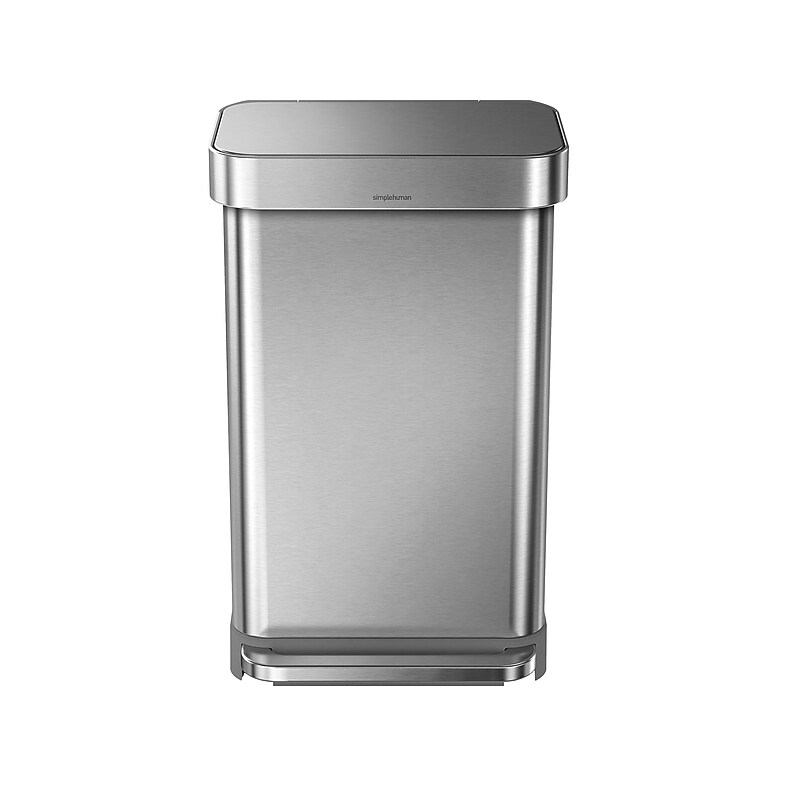 simplehuman Indoor Step Trash Can, Brushed Stainless Steel, 12 Gal. (CW2024) image 1