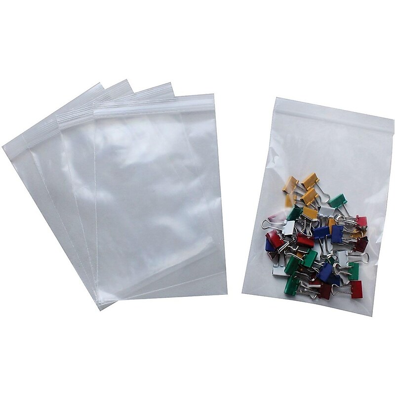 13" x 10" Reclosable Poly Bags, 2 Mil, Clear, 1000/Pack (PB3660) image 1