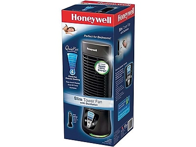 Honeywell QuietSet 12.99H 4-Speed Tower Fan, Black (HTF210B) | Staples