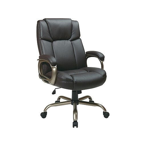 Work Smart Ech Series Eco Leather Executive Big Tall Chair Espresso Ech12801 Ec1
