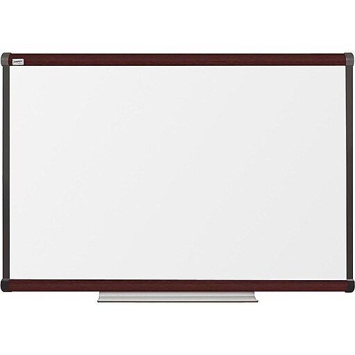 Staples Porcelain DryErase Whiteboard, Aluminum Frame, 3' x 2' (23673