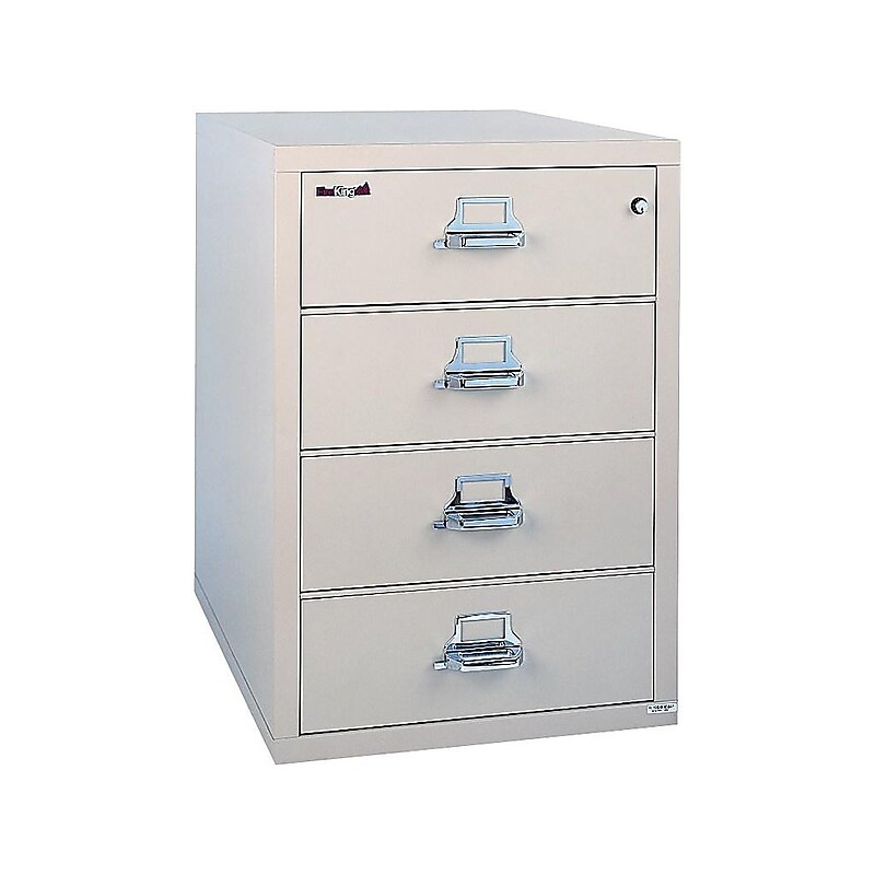 FireKing Classic 4-Drawer Lateral File Cabinet, Letter/Legal Size, Lockable, 52.75"H x 31.19"W x 22.13"D, Parchment (43122CPAI) image 1