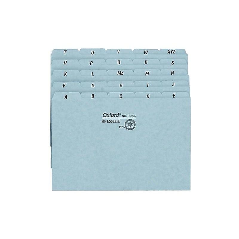 Oxford A-Z 4" x 6" Index Card Files, Blue, 25/Set (P4625) image 1