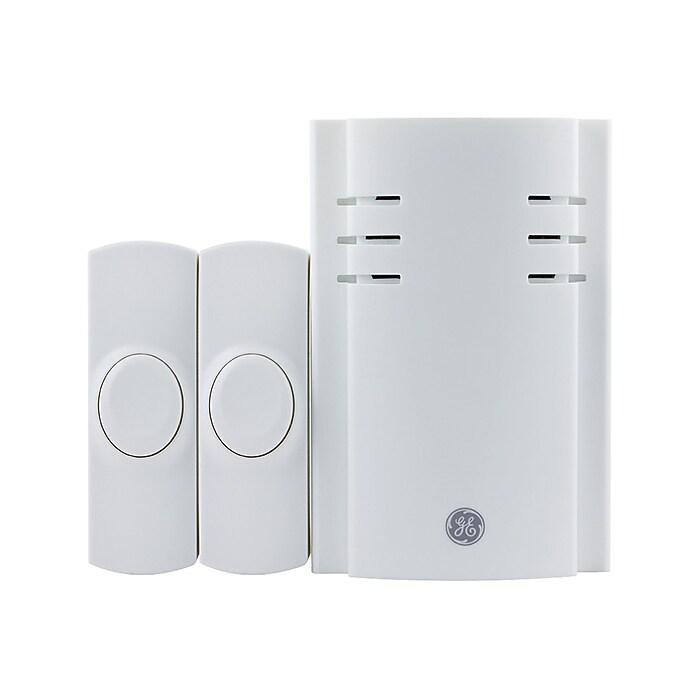 GE 19300 Plug-in Wireless Smart Two Doorbells & Chime, White