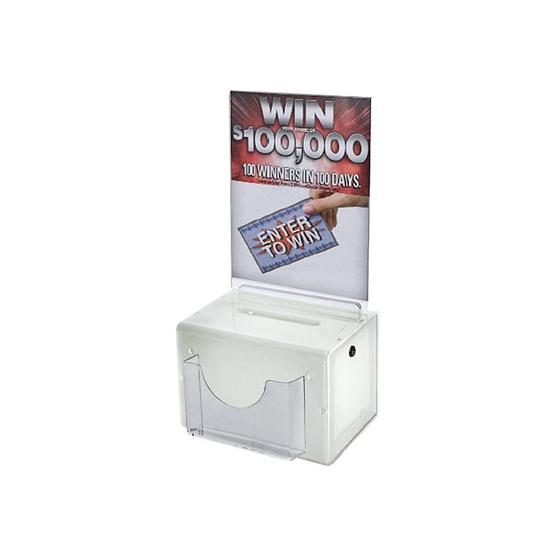 Azar Locking Plastic Suggestion Box, White (206387) image 1