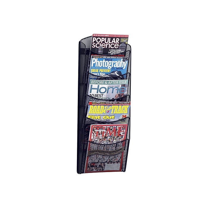 Safco Onyx 5-Pocket Steel Letter Size Wall File, Black (5578BL
