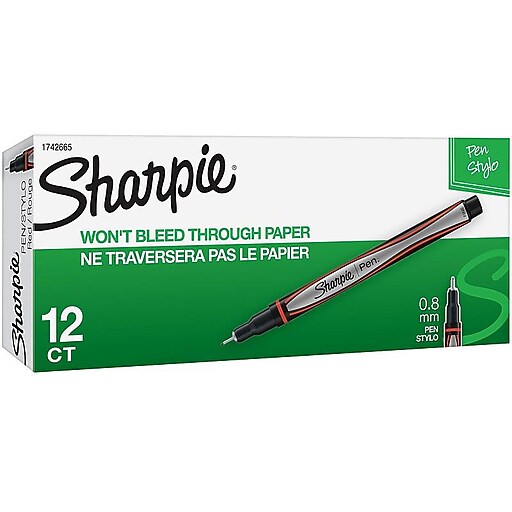 Sharpie® Pens, Fine Point, Red, 12/pk (1742665) at Staples