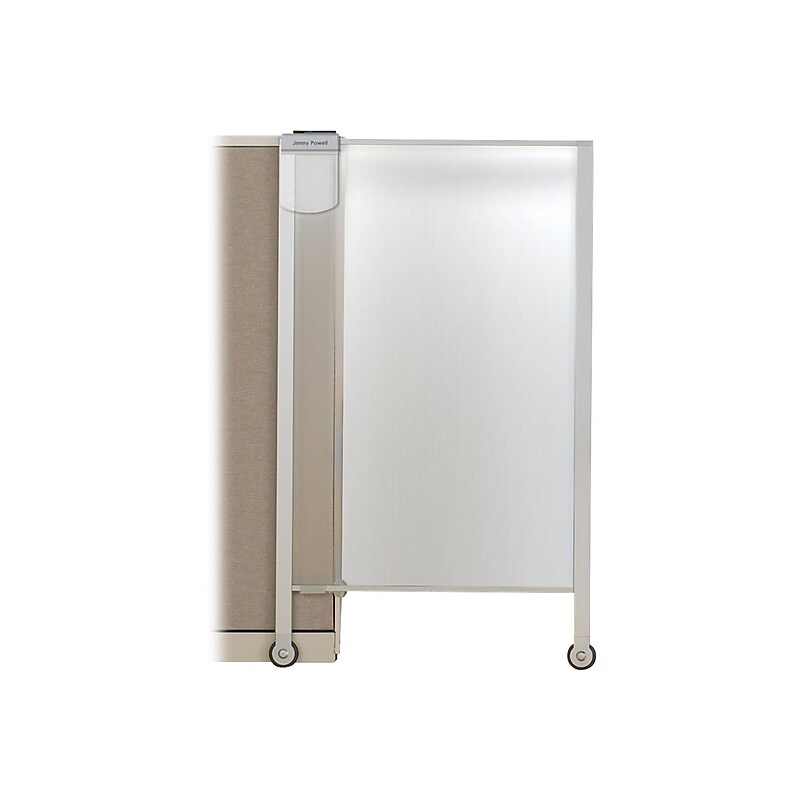 Quartet Workstation Privacy Screen 64"H x 38"W Polycarbonate Non-tackable Mobile Partition, Clear (WPS2000) image 1