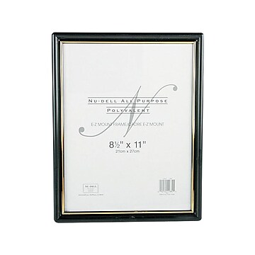 NuDell EZ Mount Plastic Certificate Frame, Black (11880)