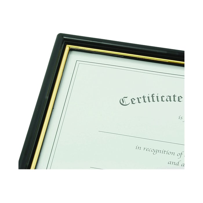 NuDell EZ Mount Plastic Certificate Frame, Black (11880) | Staples