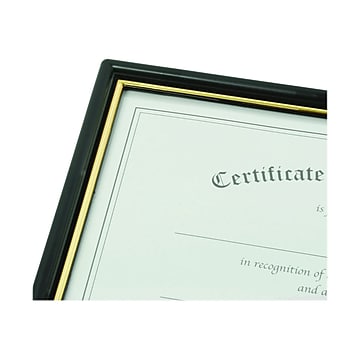 NuDell EZ Mount Plastic Certificate Frame, Black (11880)