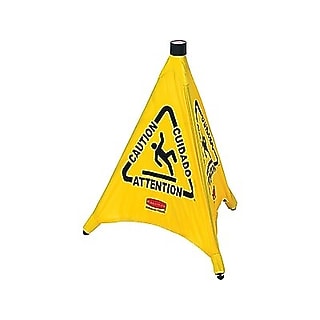 OSHA Safety Sign - Caution: Door Opens Outward, 7"x10", Black On Yellow Adhesive Vinyl