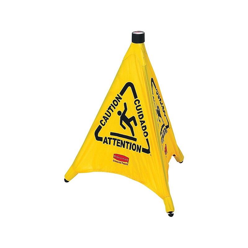Rubbermaid Commercial Products Wet Floor Cone, 30"H, Yellow/Black (FG9S0100YEL) image 1