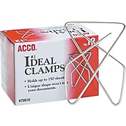 ACCO Ideal Butterfly Clamps, #1, Silver, 12/Box (A7072610)