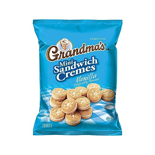 Grandma's Mini Cremes Vanilla Sandwich Cookies, 2.12 oz., 60 Packs/Box