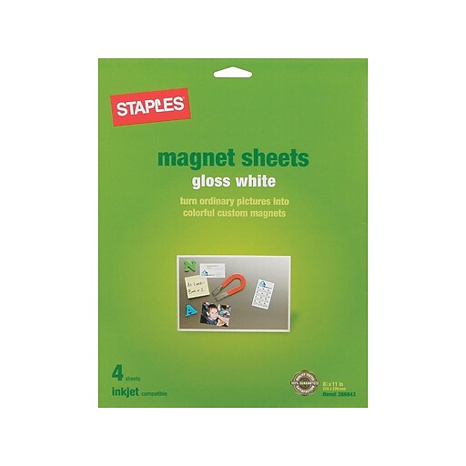 Staples Magnetic Glossy Photo Paper, 8.5 x 11, 4/Pack (34747-CC)