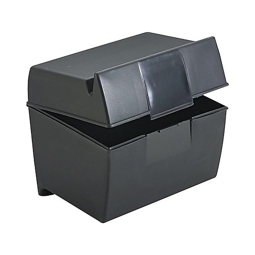 Universal Unv47287 Plastic Index Card Boxes 4 6 Translucent Black