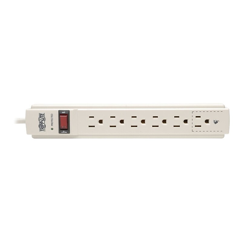 Tripp Lite Protect It! 6-Outlet Surge Protector, 4' Cord, Light Gray (TRPTLP604) image 1