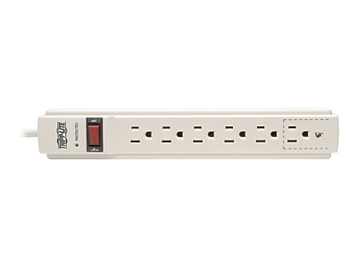 Tripp Lite Protect It! 6-Outlet Surge Protector, 4′ Cord, Light Gray (TRPTLP604) Simolary simolary.com