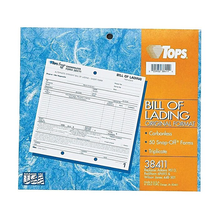 3冊セット　Made in USA 他 TOPS 3-Part Carbonless Bill of Lading, 8.5