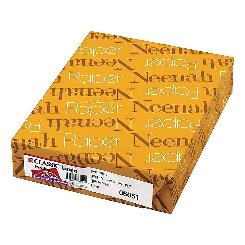 Neenah Paper Classic 8.5"W x 11"L Writing Papers, 24 lbs., 97 Brightness, 500/Ream (06051) image 1