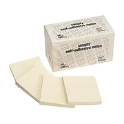 Simply Standard Notes, 3" x 3" Yellow, 100 Sheets/Pad, 18 Pads/Pack (S-33-YW-18)