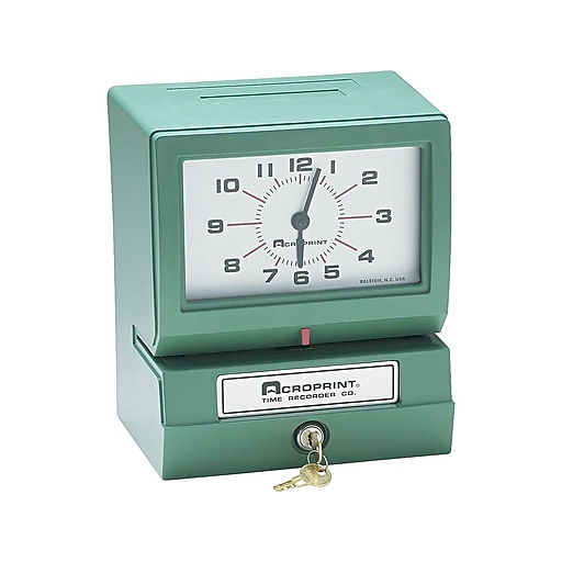 Hour Date 0-23 and Minutes Time Clock Acroprint 150QR4 Heavy Duty Automatic Time Recorder Prints Month 