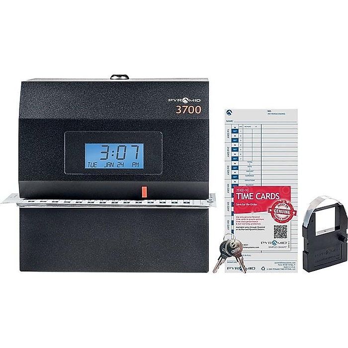 Pyramid Punch Card Time Clock System, Black (3700) | Staples
