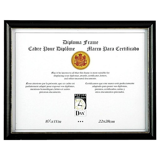 DAX Wood Certificate Frame, Black (N17981BT) Staples