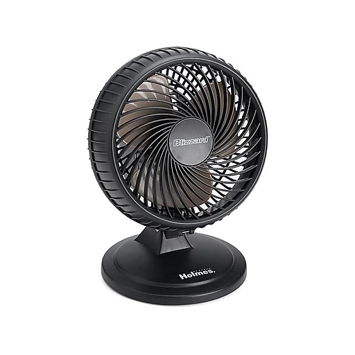 Holmes Lil Blizzard 12inch 2Speed Oscillating Desk Fan, Black