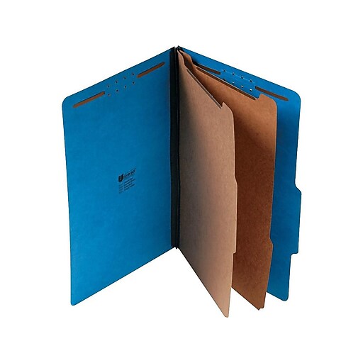 Universal Pressboard Classification Folders, 2/5Cut Tab, 2" Expansion, Legal Size, Cobalt Blue
