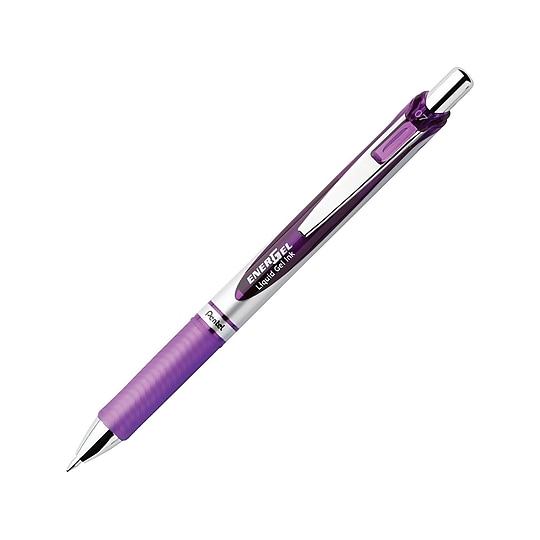 Pentel EnerGel RTX Retractable Gel Pens, Medium Point, 0.7mm, Purple Ink, 3/Pack (BL77BP3V)~#|#~sp42828799_sc7