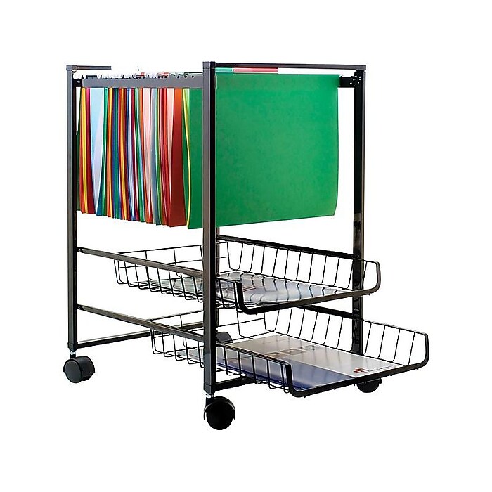 Advantus 2-Shelf Metal Mobile File Cart with Lockable Wheels