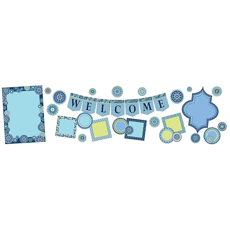 Eureka Blue Harmony Welcome Bulletin Board Set, 33 pieces (EU-847547) image 1