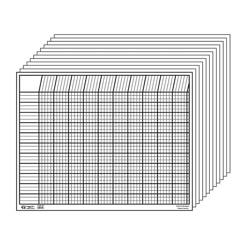 Creative Shapes Horizontal Incentive Charts, White, Set of 12 (SE-346) image 1
