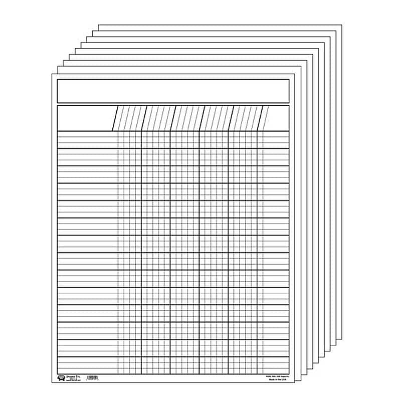 Creative Shapes Vertical Incentive Charts, White, Set of 12 (SE-357) image 1