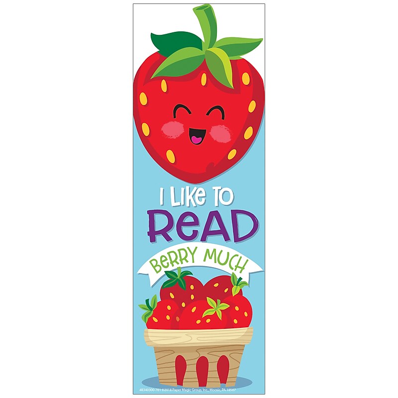 Eureka Strawberry Scented Bookmarks, 24 Per Pack, 6 Packs (EU-834030) image 1
