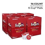 Folgers Classic Roast Coffee, Keurig® K-Cup® Pods, Medium Roast, 96/Carton (204496)