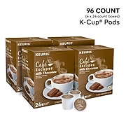 Cafe Escapes Milk Chocolate Hot Cocoa, Keurig K-Cup Pods, 96/Carton (68013)