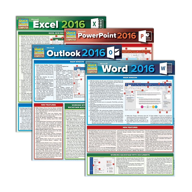 QuickStudy Microsoft Office 2016 Reference Set (2498006) image 1