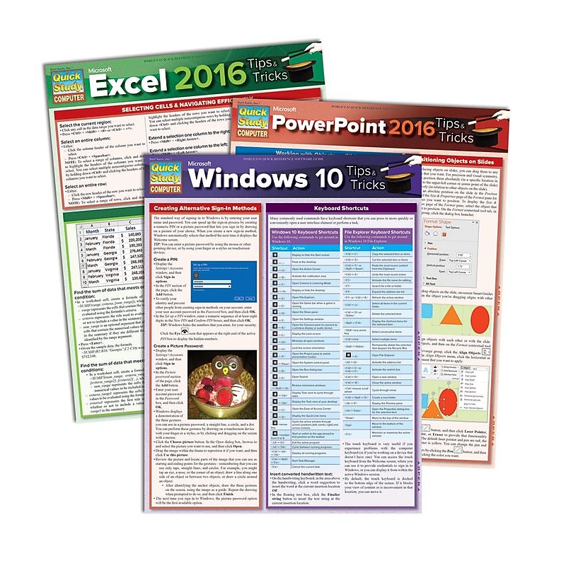 QuickStudy Microsoft Office 2016 - Shortcuts Reference Set (2498005) image 1