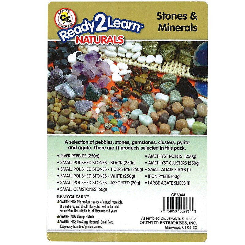 Center Enterprises Ready2Learn Natural Assortments, Stones & Minerals, 11/Pack (CE-6944) image 1
