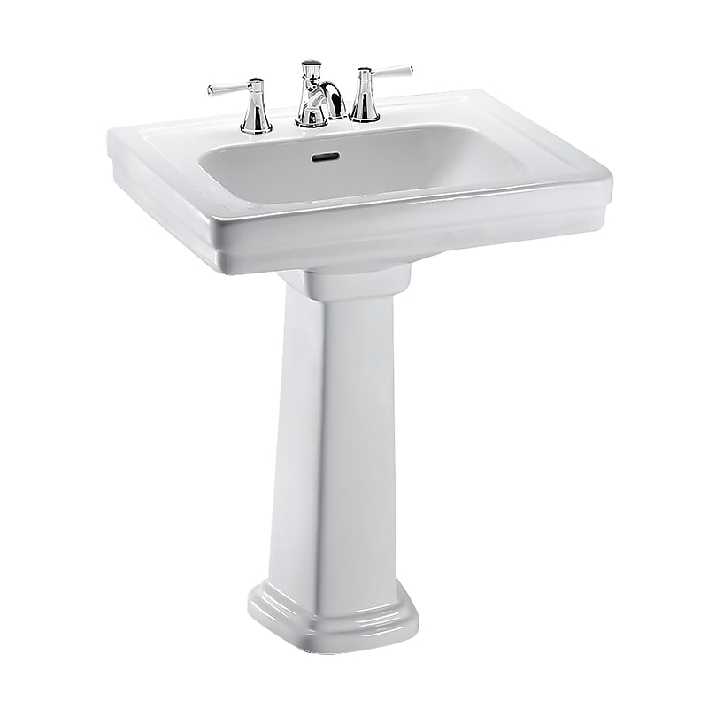 Toto Promenade Rectangular Pedestal Bathroom Sink for 8 inch Center Faucets, Cotton White (LPT530.8N#01) image 1