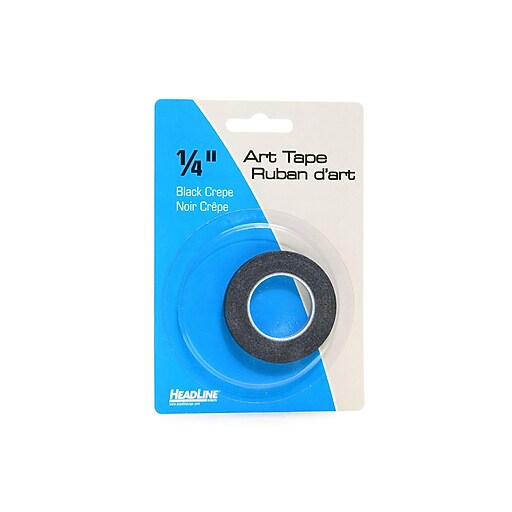 Headline Artist Tape, 0.25"W x 9 Yds.L, Black, 6/Pack (74269PK6) Staples