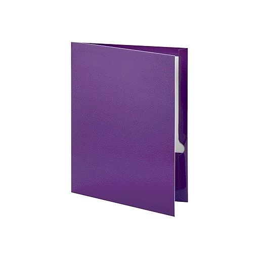 New Version Box of 25 57514EE 8-1/2 x 11 Letter Size Twin-Pocket Folders Purple Textured Paper Holds 100 Sheets 