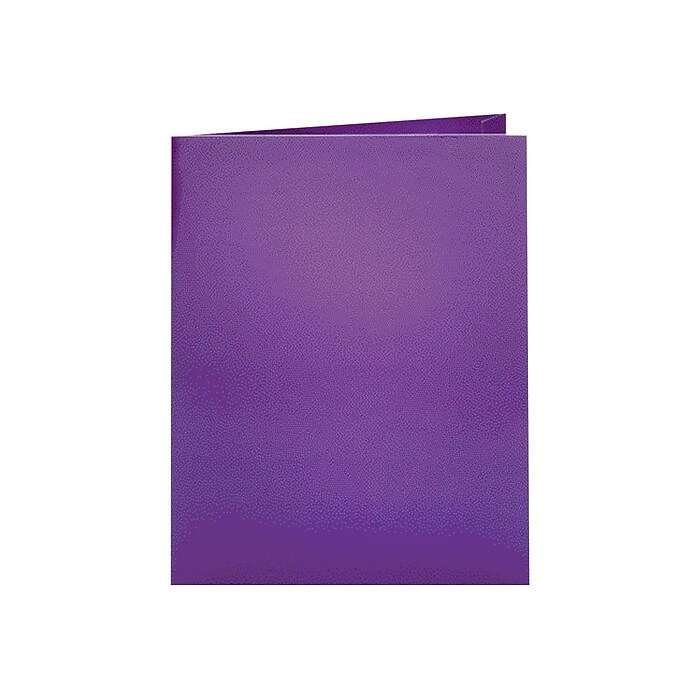 Oxford Twin Laminated Folders, Metallic Purple, 25/Box (OXF